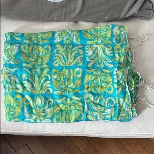 Lilly Pulitzer Blue and Green Pashmina Scarf